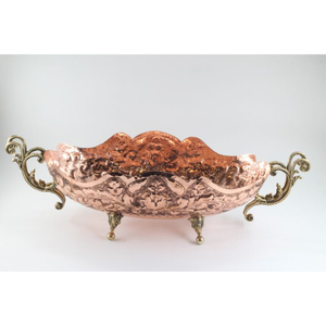 Cuenco de metal chapado en oro con asas de diseño de horquilla, pulido y elegante, para servir alimentos, apto para lavavajillas, de la India, al precio más bajo. - Product Image 2