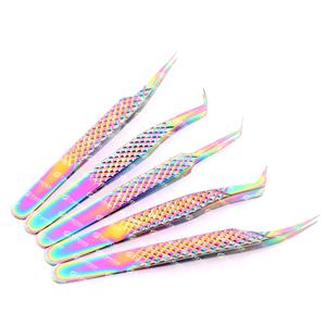 Pince à épiler pointue en acier inoxydable de couleurs assorties Logo personnalisé sans rouille facile à ramasser 3D 4D 6D cils pince à cils - Product Image 3