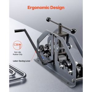 Dobladora Manual de Tubos y Tuberías de hasta 1-1/2 Pulgadas con 6 Matrices, Herramienta de Doblado de 360 Grados para Cobre y Aluminio, Máquina Dobladora de Tubos - Product Image 5