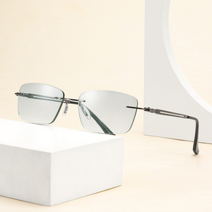 Gafas Unisex Rectangulares Sin Montura, Anti Luz Azul, de Alta Calidad, con Patillas Metálicas y Lentes de PC, Ligeras, Nueva Llegada RTS - Product Image 4