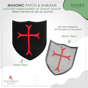 Knights Templar Cross Shield Embroidered Patch Often Used On Jackets Bags, Or Uniforms - Product Image 2