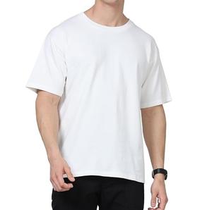 Camisetas de Cuello Redondo de Algodón Orgánico Grueso de Color Azul, Camisetas Personalizadas de Alta Calidad, Corte Holgado y Transpirable para Hombre - Product Image 2