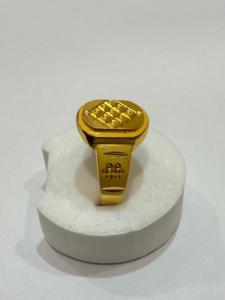 Anillo de Sello Chapado en Oro de 9K para Hombre, Patrón Geométrico, Estilo Clásico, Joyería de Uso Diario, Anillo de Moda para Hombre - Product Image 2