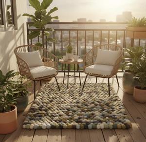 พรมขนสัตว์ทำมือ ลายแบบนามธรรม หนานุ่ม เป็นมิตรกับสิ่งแวดล้อม เหมาะสำหรับห้องนอน ห้องนั่งเล่น ตกแต่งบ้านสไตล์โมเดิร์น - Product Image 6