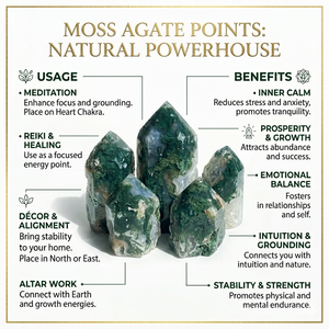 Tour de cristal en agate mousse naturelle en gros avec base brute pour la décoration intérieure, la guérison Reiki, les pierres énergétiques et les spécimens minéraux - Product Image 3