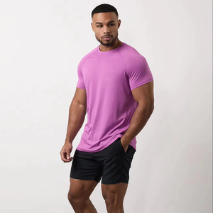 Vêtements de sport respirants de haute qualité pour hommes, t-shirts ajustés pour la musculation et le fitness, vente en gros, fabricant. - Product Image 5