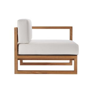 Sofá de Exterior Moderno Zaro de Teca Sólida, Conjunto de Jardín de Tres Plazas, Cojines Impermeables, Muebles para Patio - Product Image 3