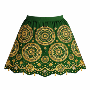 Premium Quality Female Floral Pattern Embroidered <b>Knee</b>-Length Empire Waist Customized Colors Summer Casual - Product Image 4