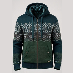 Sweat à capuche tricoté thermique épais 450 GSM, coupe ample à épaules tombantes, couleur unie, unisexe, pour homme, directement de l'usine - Product Image 2