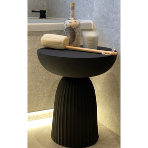 Modern Black Pedestal Bathroom Side <b>Table</b> - Product Image 1
