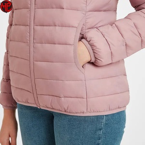 Veste matelassée pour femme, col montant, fermeture éclair, légère, coupe-vent, manches longues, vêtement d'extérieur d'hiver, veste rembourrée pour femme - Product Image 2