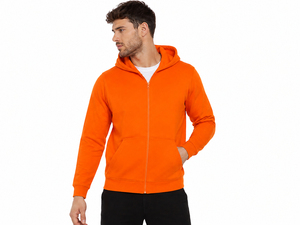Mens everyday zip <b>hoodie</b> with premium construction breathable comfort and smooth texture for stylish practical all season wear - Product Image 1