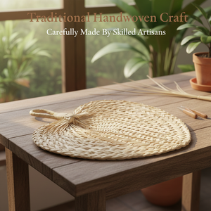 Éventail artisanal en feuilles de palmier naturelles, portable, rustique, pour décoration de mariage, souvenir, décoration murale, cadeau de mariage - Product Image 4