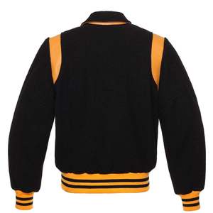 OEM 2026 Stylish varsity <b>jacket</b> with striped ribbed cuffs and collar perfect for sports team uniform - Product Image 4
