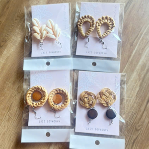 ต่างหูหวายทำมือ เวียดนาม เครื่องประดับไม้ไผ่ธรรมชาติ สไตล์โบโฮชิค น้ำหนักเบา เป็นมิตรกับสิ่งแวดล้อม เครื่องประดับแฟชั่น - Product Image 3