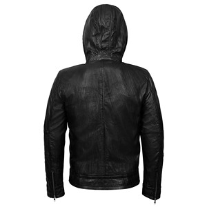 Veste en cuir véritable 100% personnalisée, veste à capuche Ghost Protocol, veste inspirée du film, en cuir d'agneau noir Napa, ODM/OEM, fermetures éclair YKK - Product Image 2