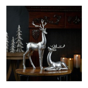 Sculpture de cerf en métal aluminium de qualité supérieure pour la décoration artisanale du salon et les décorations de Noël - Product Image 2