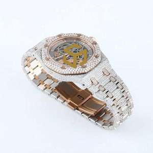 Reloj Mecánico de Lujo con Incrustaciones de Diamantes, Esfera Esqueletizada, Brazalete de Acero Inoxidable - Product Image 4