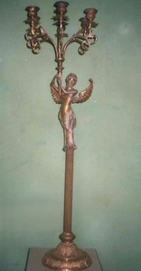 Ornate Brass <b>Candelabra</b> With Angel Figure Three Arm Candle Holder Home Decoration Centerpiece Durable Finish - Product Image 3