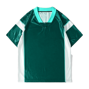 Maillot de football unisexe à col en V, sublimé, manches courtes, anti-humidité, violet et blanc, coupe athlétique, adulte - Product Image 5