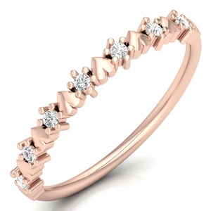 Anillo de ajuste de punta en forma de corazón de diamante cultivado en laboratorio de 10K 14K 18K personalizado de lujo Vintage para mujer, joyería de moda bonita para venta al por mayor - Product Image 3