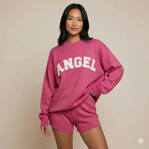 Ensemble haut à col montant et short pour femme, exprimant un style unique grâce à une tenue deux pièces soigneusement conçue - Product Image 1