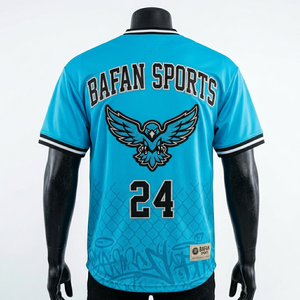 100% cotton T-shirt for men loose fit printed Men Baseball Mens Baseball Jersey 190 GSM Breathable Polyester Brown Logo - Product Image 5