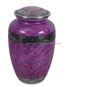 Urna de cremación de metal con acabado rojo para cenizas humanas, urna decorativa para cenizas de metal, urna funeraria para aplicaciones para adultos - Product Image 3