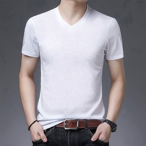 T-shirt uni pour homme 100% coton col rond Nouveauté 2025 T-shirt homme Derniers modèles personnalisés - Product Image 3