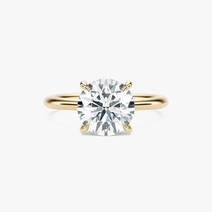 Anillo de Compromiso de Lujo para Mujer en Oro Amarillo de 14K con Diamante Cultivado en Laboratorio de 3 Quilates, Corte Brillante Redondo, con Engaste de Puntas Solitario - Product Image 1