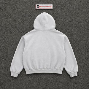 Sudadera con Capucha Gráfica Silver Angel Vintage Oversized Streetwear con Arte de Alas Celestiales, Efecto Lavado, Estilo Pullover, Tejido Pesado, Casual, Unisex, Moda - Product Image 6