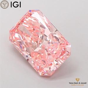 เพชรทรง RADIANT พร้อมใบรับรอง IGI สีชมพูแฟนซีสดใส ความสะอาดระดับ VS2 เพชร CVD ที่เพาะเลี้ยงในห้องปฏิบัติการ น้ำหนัก 3.00 กะรัต สำหรับแหวนระดับพรีเมียม - Product Image 4