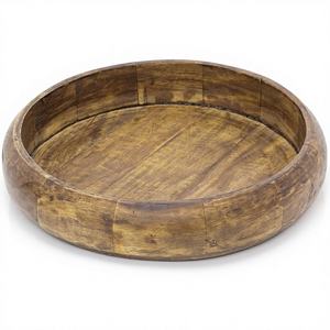 Bol à fruits en bois de manguier moderne, grand, bol de présentation en bois rustique - Product Image 1