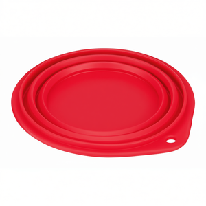 Comedero Plegable de Silicona para Viaje, 1 L, 18 cm, Rojo, Tazón para Mascotas - Product Image 3