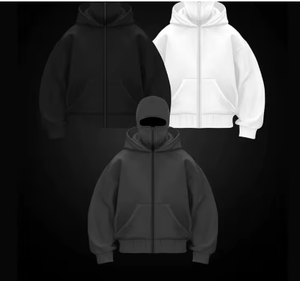 White <b>Men's</b> Hooded Sweatshirt Regular Fit Casual Autumn Wear 100% Cotton French Terry Breathable Eco-Friendly Quick Dry - Product Image 2