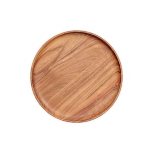 Assiettes de présentation rondes en bois d'acacia naturel personnalisées en gros, sous-assiettes en bois, planches de service pour la décoration de table de mariage et d'événements - Product Image 1