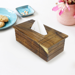 Boîte à mouchoirs rectangulaire élégante en bois, design personnalisé pour table de petit-déjeuner, boîte à mouchoirs en bois en gros - Product Image 1