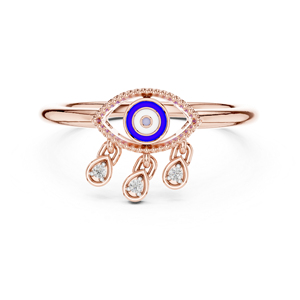 แหวนเพชรทรงกลมทองคำ 14K สำหรับผู้หญิง |   ชุดเจ้าสาว |   เพชรที่เพิ่งเพาะเลี้ยง - Product Image 3