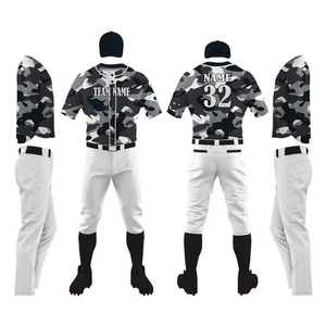Uniforme de baseball respirant de haute qualité à manches courtes, techniques d'impression par sublimation, séchage rapide, col rond, unisexe, taille adulte, grande taille - Product Image 1
