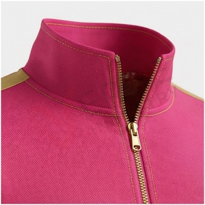 Unisex <b>Pink</b> Floral <b>Tracksuit</b> Set Full Sleeve Stand Collar Zipper Front Casual Regular Fit Spring Wear Breathable Polyester - Product Image 4