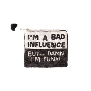 Bolsa para monedas Bad Influence, billetera personalizada con cuentas de semillas, hermoso regalo para mamá, diseño de corazones para niñas - Product Image 1