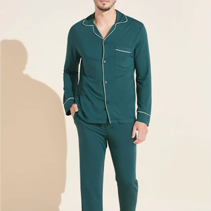 Ensemble de pyjamas pour hommes très vendu – Vêtements de nuit décontractés à manches longues, pyjama de maison 2 pièces, tenue de détente pour hommes - Product Image 3