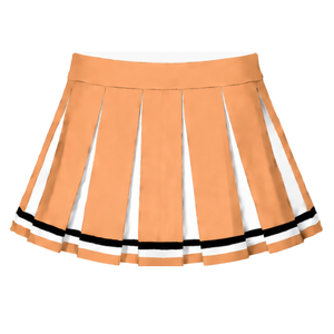 Ensemble uniforme de cheerleading orange, haut sans manches à col en V, jupe plissée, tenue de danse pour équipe sportive, compétition, vêtements de sport - Product Image 6