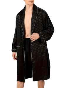 Robe de chambre en satin pour homme, collection été 2026 – Peignoir de luxe en soie pour spa, manches longues, tenue de soirée, avec personnalisation - Product Image 6