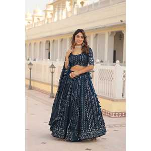 Partywear Brodé Travail Et fil Brodé travail Lehenga Choli avec Dupatta. KA-5031- - Product Image 4