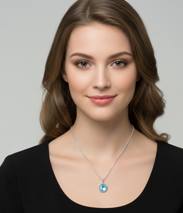Topacio azul natural, plata 925, engaste de bisel, joyería para uso diario de mujer - Product Image 2