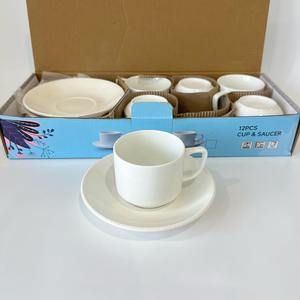 ชุดถ้วยและจา<span class=keywords><strong>น</strong></span>รองชาพอร์ซเล<span class=keywords><strong>น</strong></span>สีขาวแบบมิ<span class=keywords><strong>น</strong></span>ิมอล 12 ชิ้น ใช้งานได้จริง เหมาะสำหรับดื่มกาแฟทุกวั<span class=keywords><strong>น</strong></span>ที่บ้า<span class=keywords><strong>น</strong></span>และเสิร์ฟใ<span class=keywords><strong>น</strong></span>ร้านกาแฟ - Product Image 2