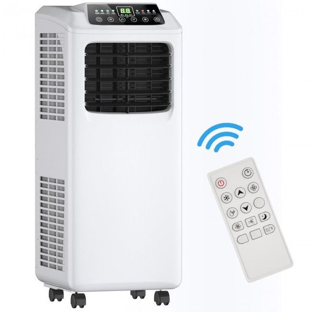Portable Electric Air Conditioner 8000 Btu Cooling Heating Variable Frequency Remote Control up to 298 Sq Ft Room Size Hotel Use