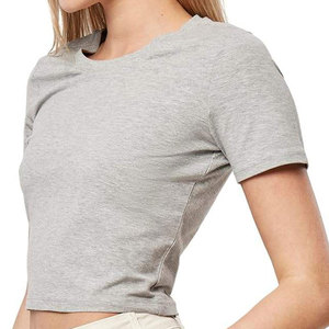 T-shirt court brodé pour femme à col rond et motif écossais, taille haute, idéal pour l'été et l'automne, confortable et respirant - Product Image 2
