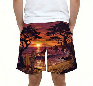 Shorts de bain pour hommes, solides, à séchage rapide, couleurs personnalisables, fermeture à cordon, doublure en maille, vêtements de plage - Product Image 5